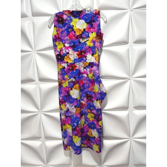 Chiara Boni La Petite Robe 44 Sz 8 Sheath Ruffle Midi Floral Dress ITALY - Picture 5 of 11